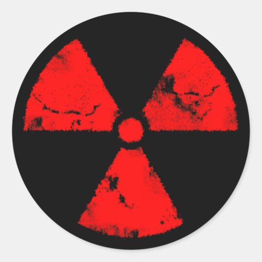Rond Sticker du symbole de rayonnement rouge en détress (Devant)