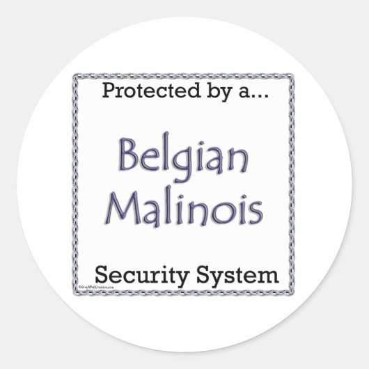 Rond Sticker du système de sécurité belge malinois (Devant)