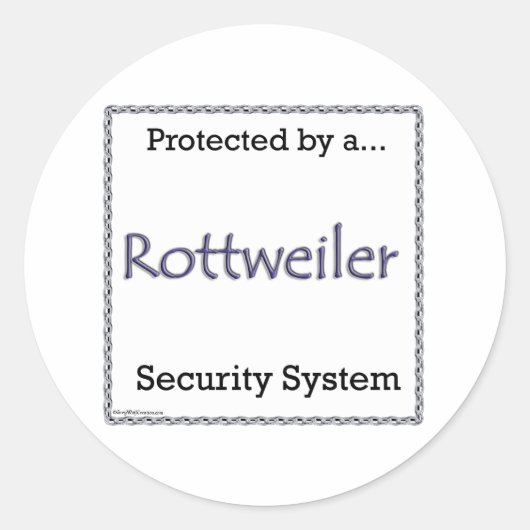 Rond Sticker du système de sécurité Rottweiler (Devant)
