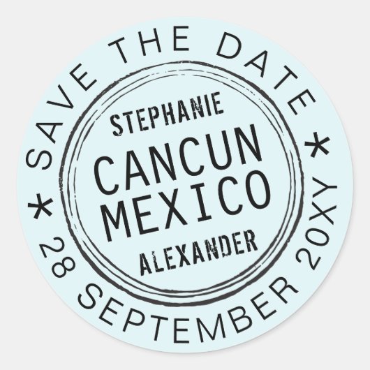 Rond STICKER DU Timbre Passeport - MODIFIER TOUTES LES  (Devant)