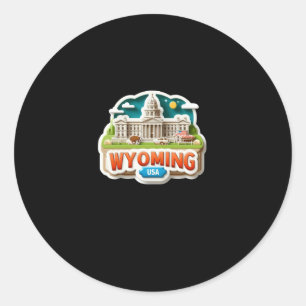 Rond Sticker du Wyoming
