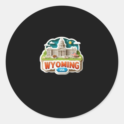 Rond Sticker du Wyoming (Devant)