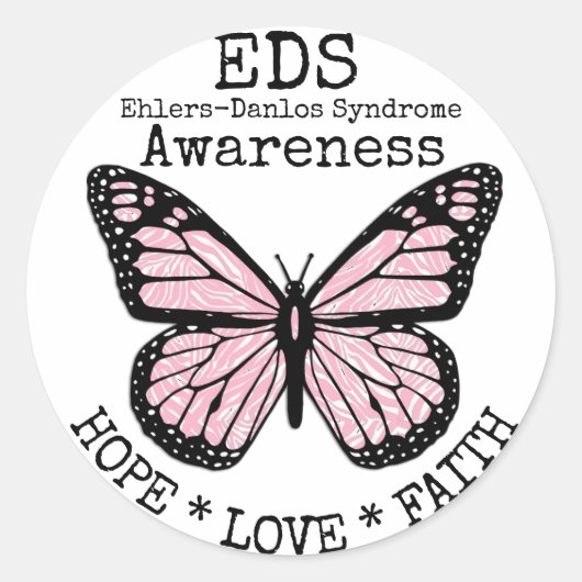 Rond Sticker EDS pour PInk Zebra Ehlers-Danlos (Devant)