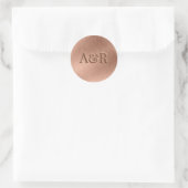 Rond Sticker effet or rose monogramme, (Sac)