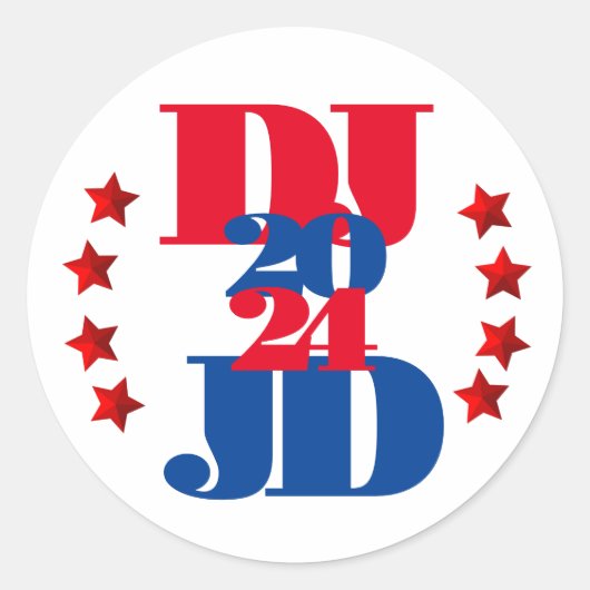 Rond Sticker électoral DJ & JD 2024 Trump Vance (Devant)