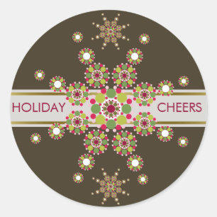Rond Sticker élégant chic Star Holiday