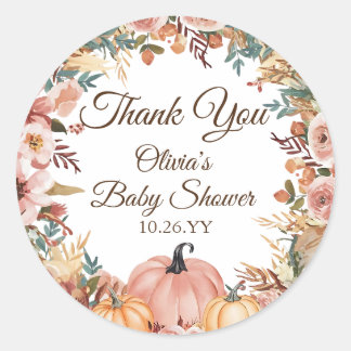 Rond Sticker élégant en Merci de Baby shower