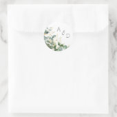 Rond Sticker Elegant Eucalyptus Faire-part de mariage (Sac)