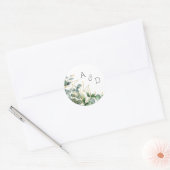 Rond Sticker Elegant Eucalyptus Faire-part de mariage (Enveloppe)