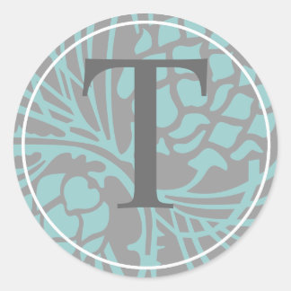 Rond Sticker Élégant Monogramme Pin