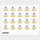 Rond Sticker élégant pour graduation de script (Feuille)
