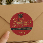 Rond Sticker élégant pour graduation de script