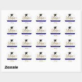 Rond Sticker élégant pour graduation de script (Feuille)