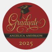 Rond Sticker élégant pour graduation de script (Devant)