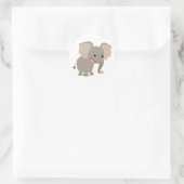 Rond Sticker Eléphant Cartoon Laughant (Sac)