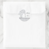 Rond Sticker éléphant Grey Baby Love (Sac)