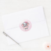 Rond Sticker Eléphant Rose (Enveloppe)