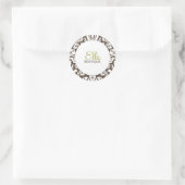 Rond Sticker Ella Brown Damask Chic Round (Sac)