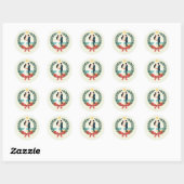 Rond Sticker Emblem Mariage Plage (Feuille)