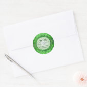 Rond Sticker Emerald Green Bokeh 30th Anniversary (Enveloppe)