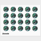 Rond Sticker - Emerald Green Celestial Moon Mystic Luna (Feuille)