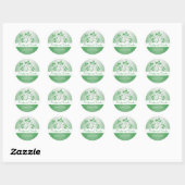 Rond Sticker Emerald Green et White 1,5 pouces (Feuille)