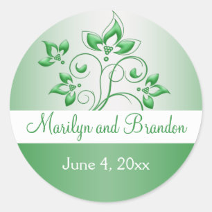 Rond Sticker Emerald Green et White 1,5 pouces