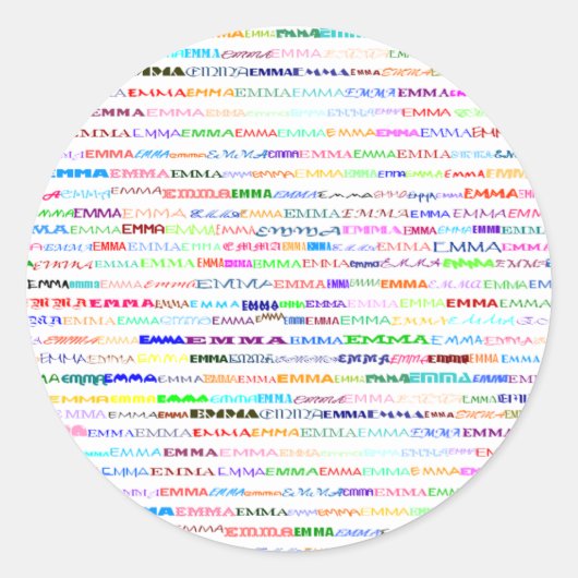 Rond Sticker Emma Text Design II (Devant)