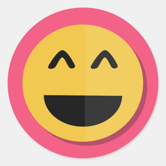 Rond Sticker Emoji rose et jaune (Devant)