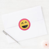 Rond Sticker Emoji rose et jaune (Enveloppe)