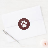 Rond Sticker Empreinte de patte Maroon (Enveloppe)