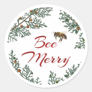 Rond Sticker en abeille Joyeux abeille