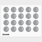 Rond Sticker en argent bijouterie (Feuille)