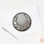 Rond Sticker en argent Laurel Wreath (Enveloppe)