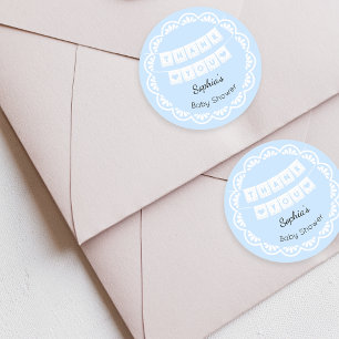Rond Sticker en Baby shower bleu Cielito Lindo