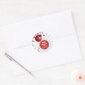 Rond Sticker en Baby shower noir rouge Ladybug (Enveloppe)
