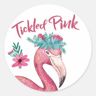 Rond Sticker en Baby shower rose