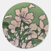 Rond Sticker en cascade en fleurs roses (Devant)