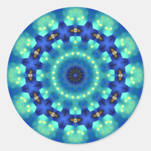 Rond Sticker en cercle magique bleu clair