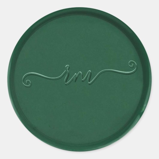 Rond Sticker en cire verte de la forêt de monogrammes (Devant)