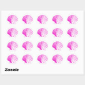 Rond Sticker en coquille de la mer de Fuscia (Feuille)