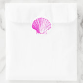 Rond Sticker en coquille de la mer de Fuscia (Sac)