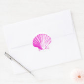 Rond Sticker en coquille de la mer de Fuscia (Enveloppe)