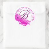 Rond Sticker en coquille de mer monogramme Fuscia (Sac)