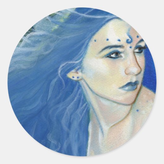 Rond Sticker en couleur sirène (Devant)