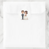 Rond Sticker en couple de mariage élégant (Sac)
