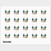 Rond Sticker en couple Mariage Whimsical (Feuille)