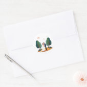 Rond Sticker en couple Mariage Whimsical (Enveloppe)