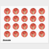 Rond Sticker en crème glacée cerise (Feuille)