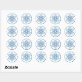 Rond Sticker en cristal de glace bleu (Feuille)